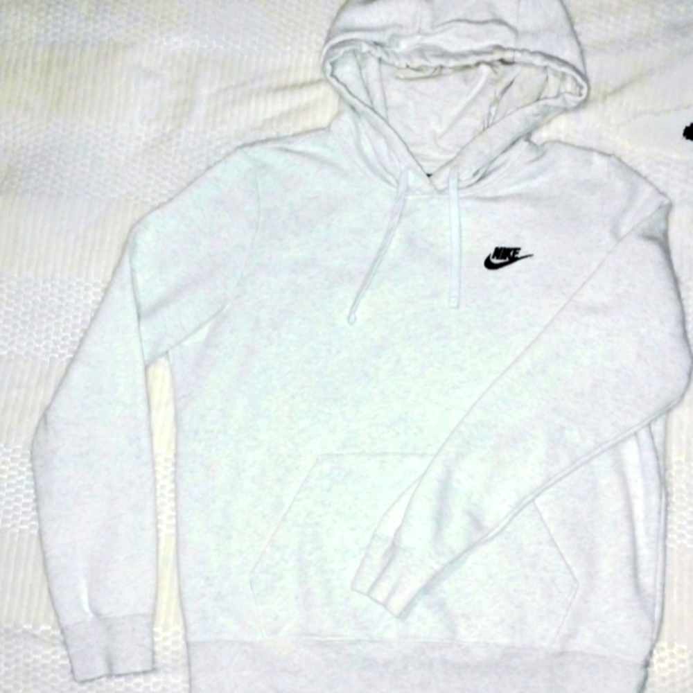 Women Fleece Nike Light Heather Gray Hoodie